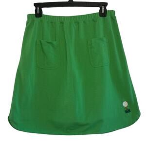 Vtg Kelly Green Golf Skirt Built In Shorts Embroidered Golf Tee Ball Size Medium